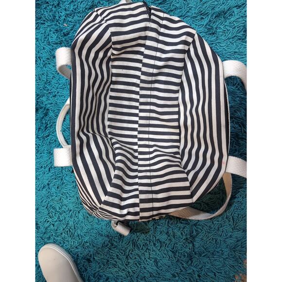 Kate Spade Travel Saturday Weekender Canvas Bag Luggage Striped - Picture 14 of 16